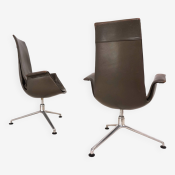 Lot de 2 fauteuils en cuir Kill International FK6725 par Fabricius & Kastholm