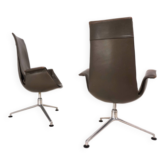 Lot de 2 fauteuils en cuir Kill International FK6725 par Fabricius & Kastholm