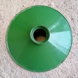 Ancienne suspension-abat jour émaillé vert indus