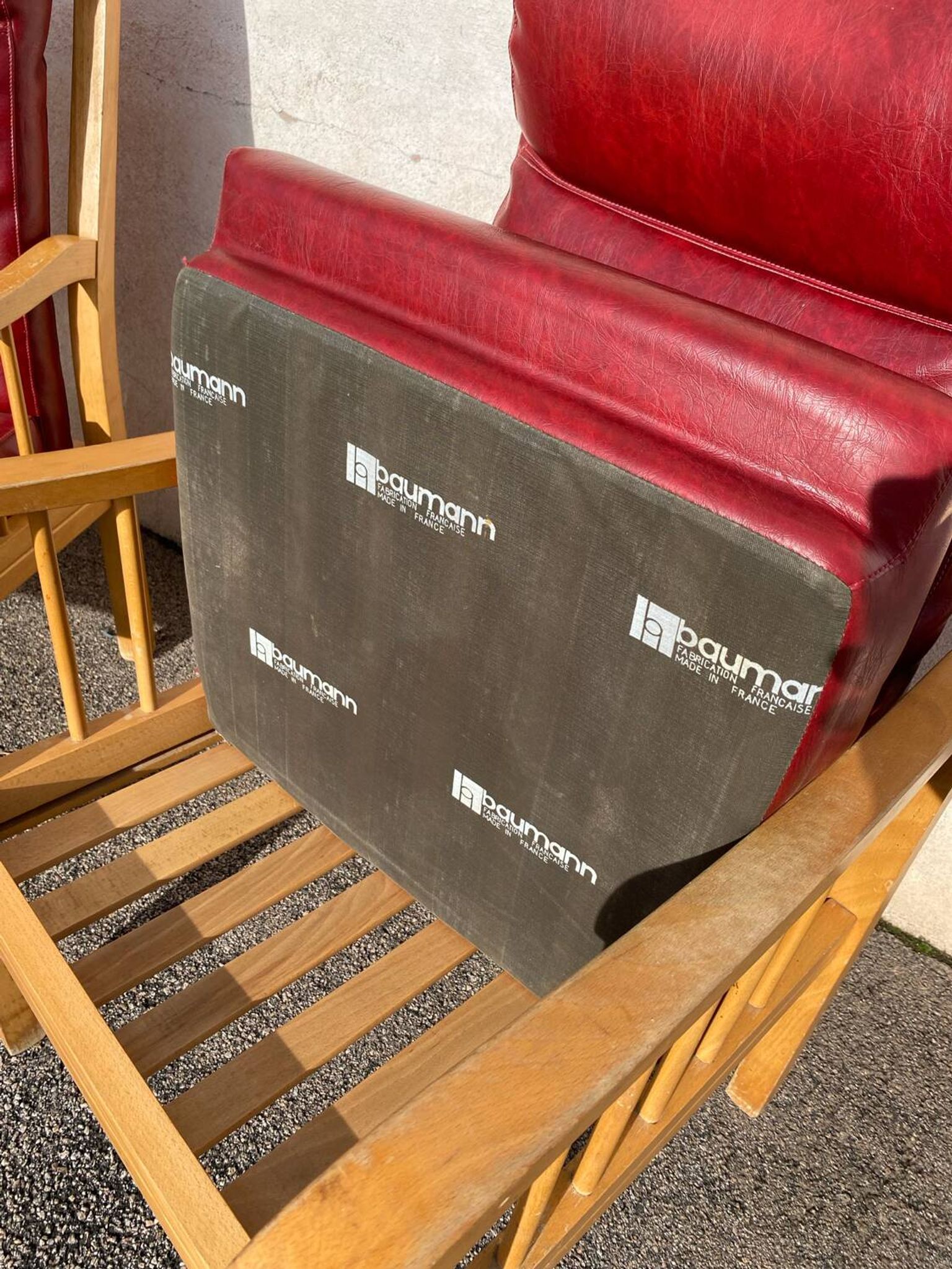 Pair of Baumann leather armchairs