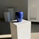 Modern vase oblong dark blue / dark purple H:19cm