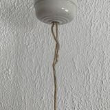 Suspension vintage 1930 verre rose nuagée lustre - 60 cm