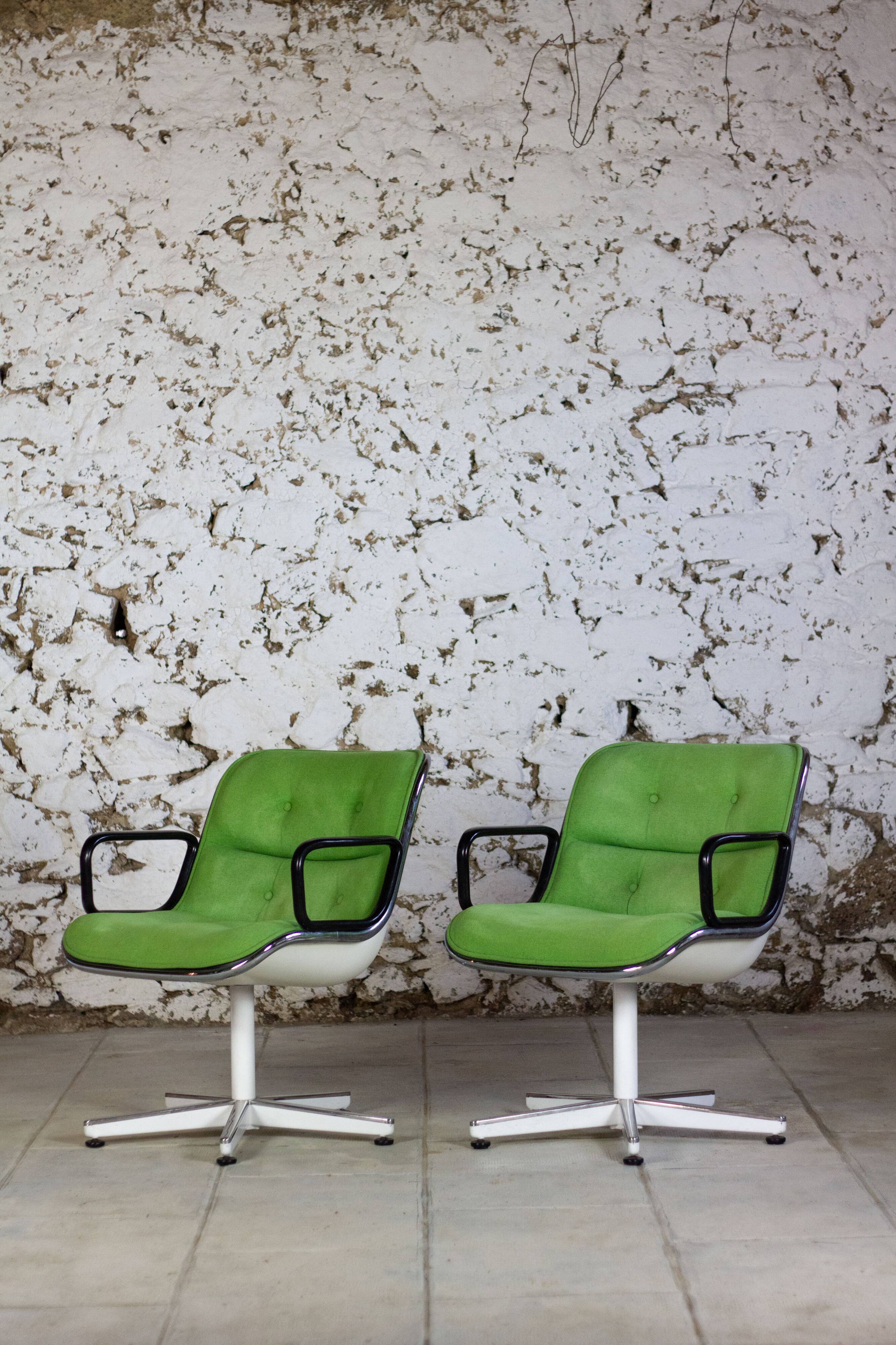 Green executive armchair by Charles Pollock for Knoll, 1960