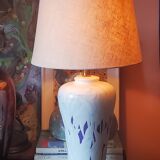 Lamp from the house Le Dauphin in ceramic and gilded brass