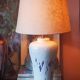Lamp from the house Le Dauphin in ceramic and gilded brass