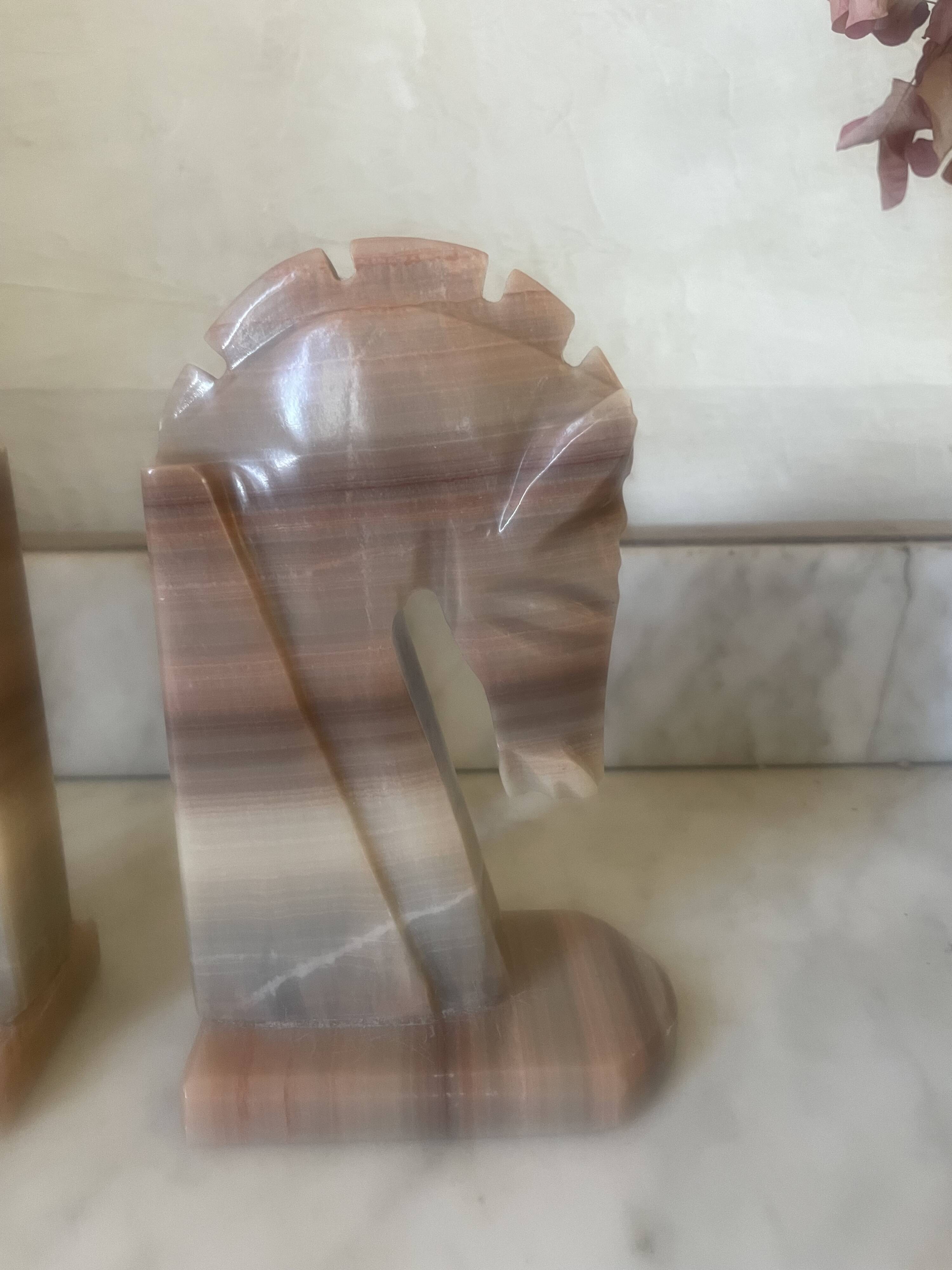 Vintage onyx horse head bookends
