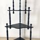 Corner shelf to place or hang in black lacquered wood