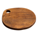 Average circular teak monoxyle chopping board with handle 26 x 18.