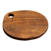 Average circular teak monoxyle chopping board with handle 26 x 18.