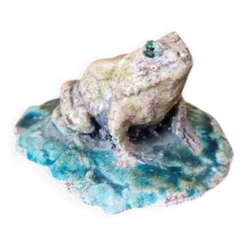 Joanna Hair (1955) Grenouille en céramique raku émaillé n°2