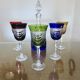 Service cristal couleur "Cristalleries de Lorraine" carafe et 5 verres