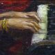 Peinture à l’huile ancienne Portrait de deux femmes jouant du piano Début du XXe siècle