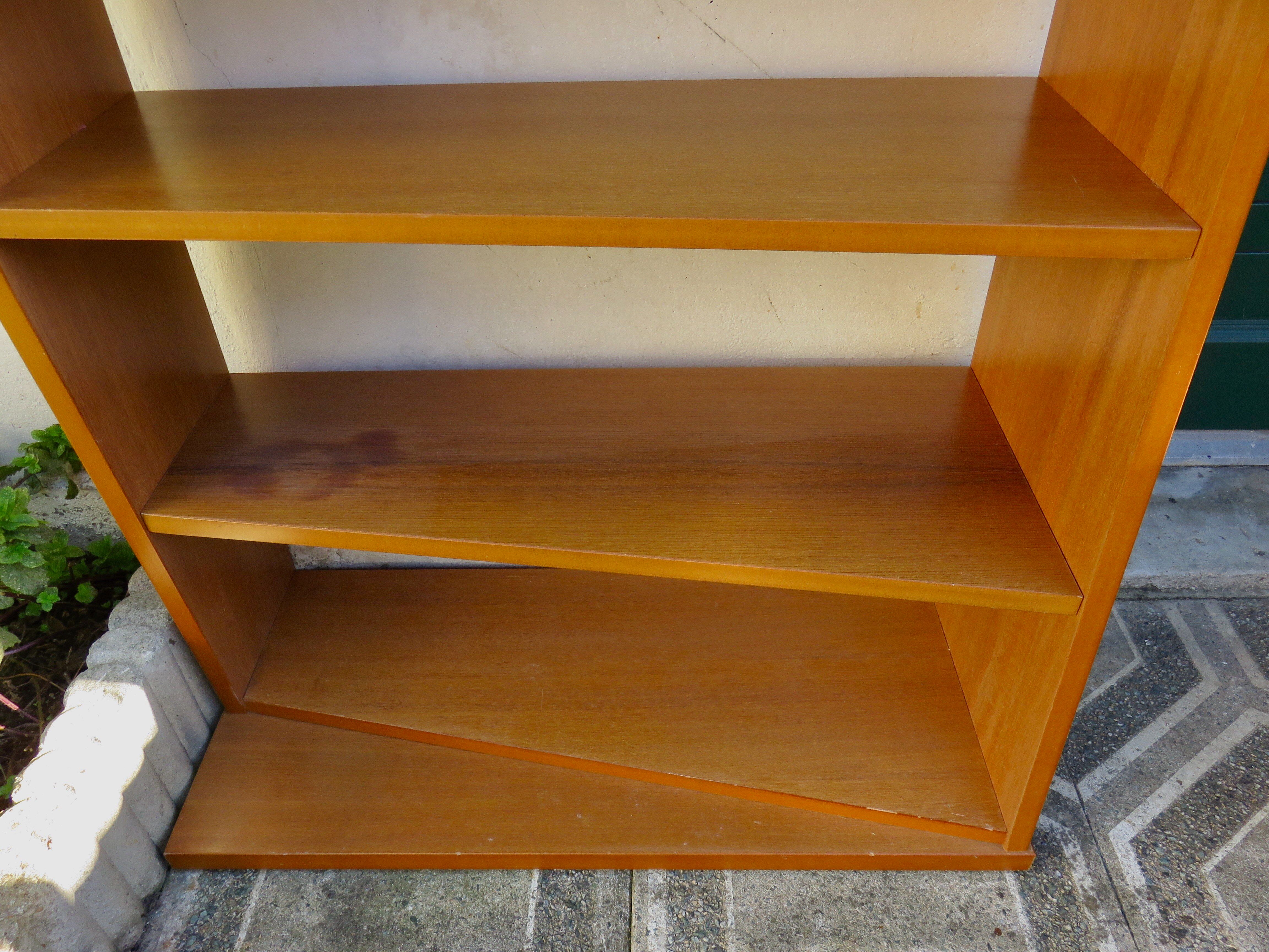 Asymmetrical two-coloured wooden library, Denmark 1990