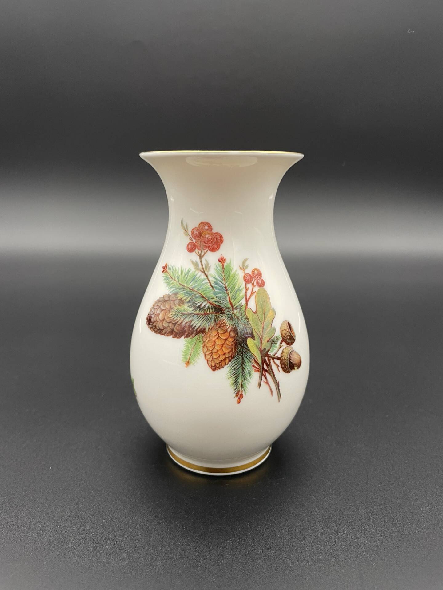 Small Rosenthal vase with pine cones and acorns, 1920s-30s.