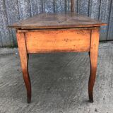 Antique solid cherry farmhouse table with 3 drawers and 2 pulls