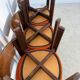 Set of 6 Girsberger Scandinavian style chairs from the 70s, vintage, solid wood, original fabric