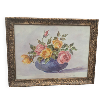 Aquarelle, bouquet de fleurs