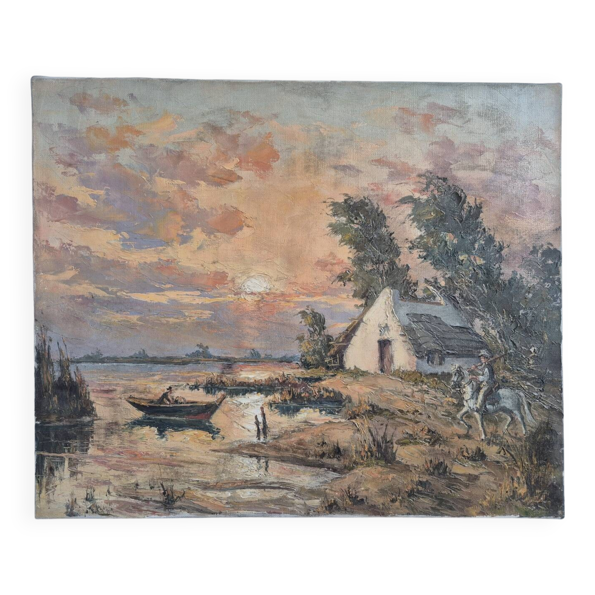 Landscape of Camargue - Oil on canvas