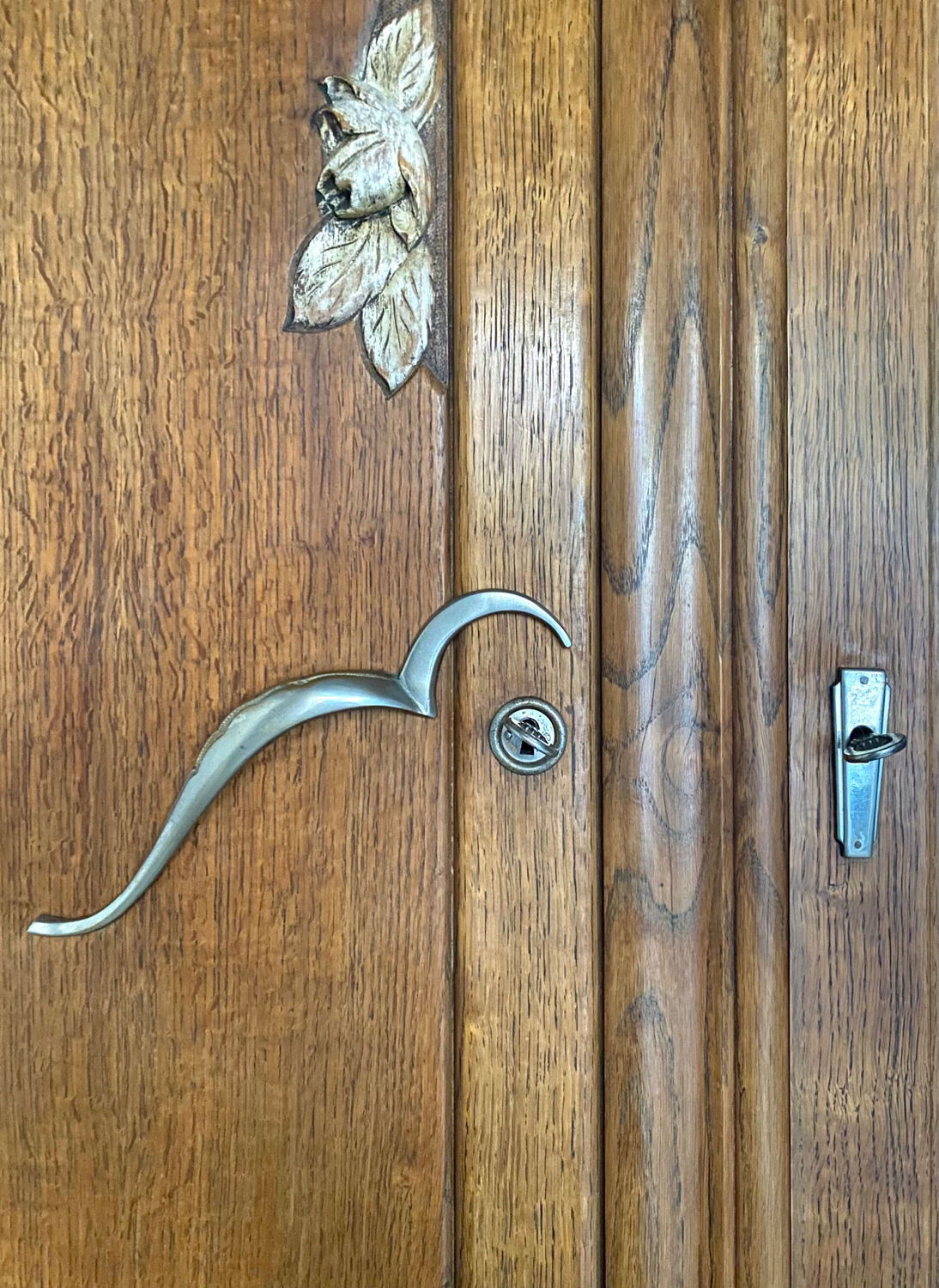Vintage art deco wooden cabinet with mirror