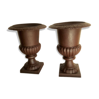 Pair of Medici vases in iron cast iron