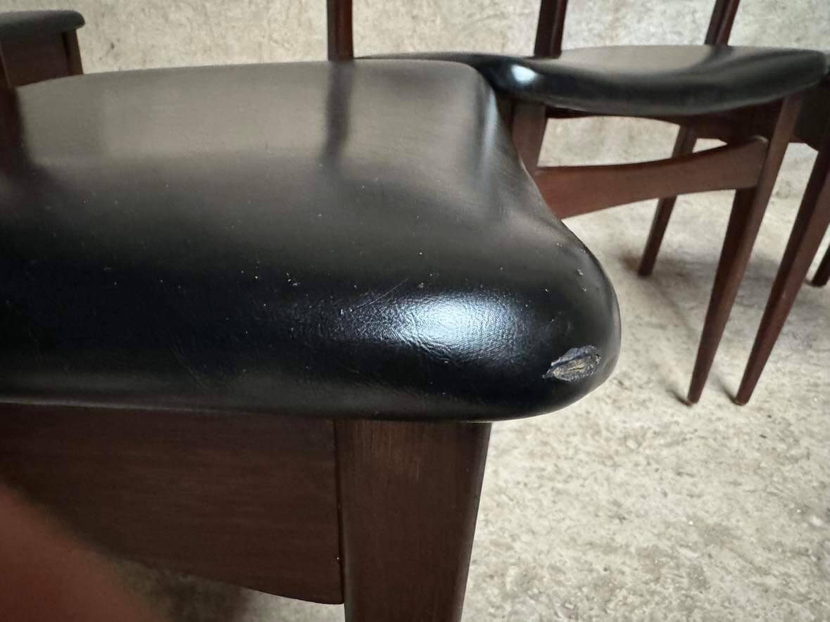 Series Set of 6 vintage Scandinavian rosewood chairs from the 1960s