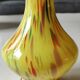 Murano style blown art glass ball vase. Speckled, corolla neck/22 cm