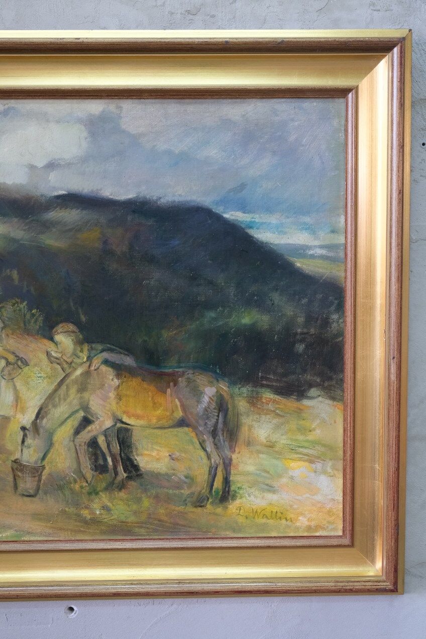 David Wallin (1879-1957), Romantic Painting , 1917, Oil on Canvas, Framed