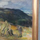David Wallin (1879-1957), Romantic Painting , 1917, Oil on Canvas, Framed