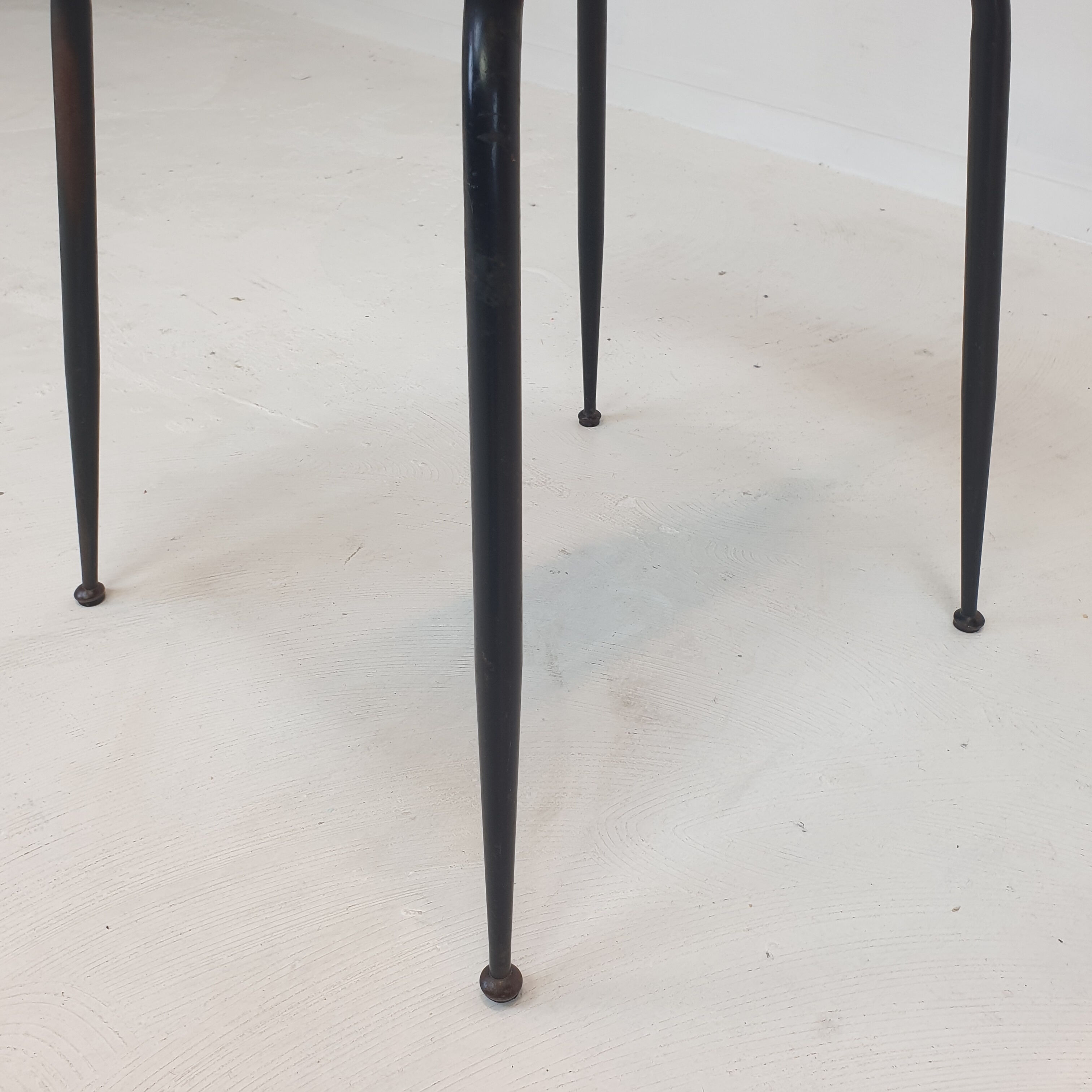 Set of 4 Italian Metal Dining Chairs, 1960's
