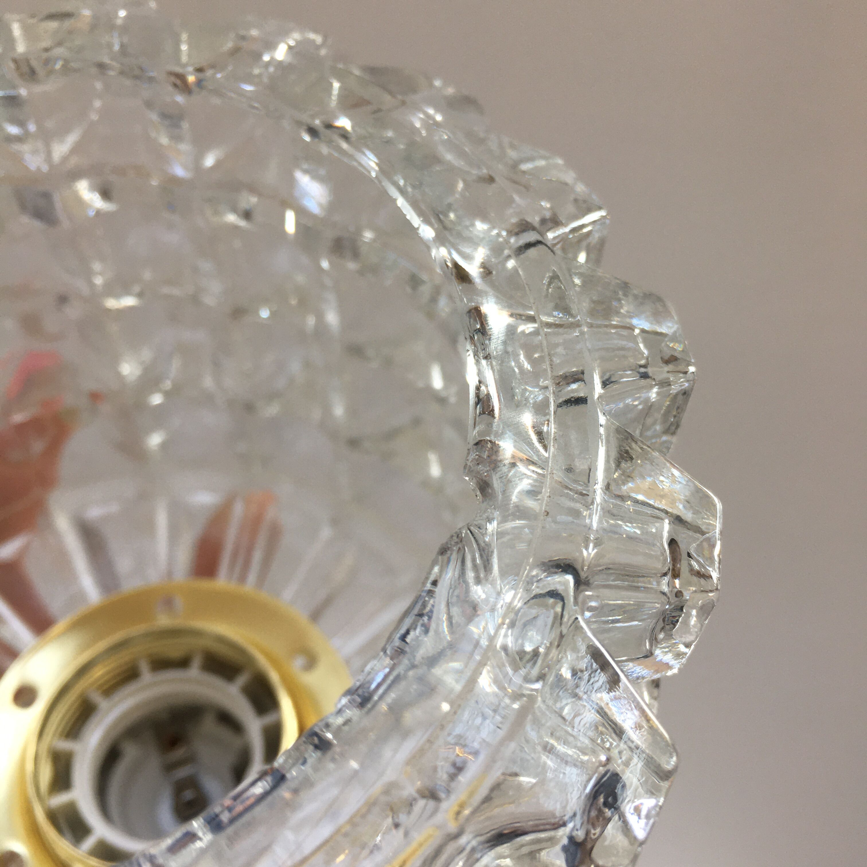 Vintage molded glass pendant lamp