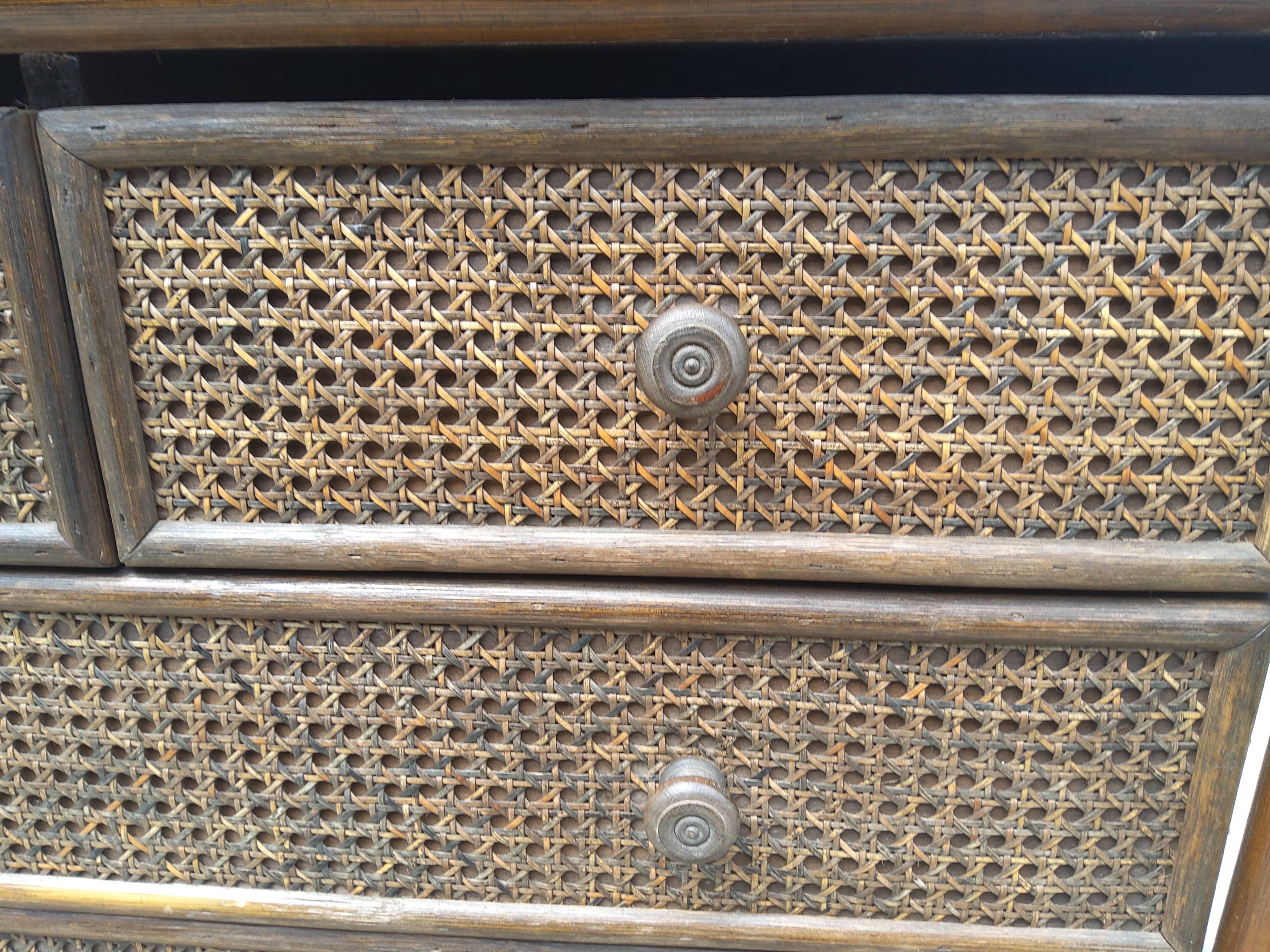 Rattan chest of drawers