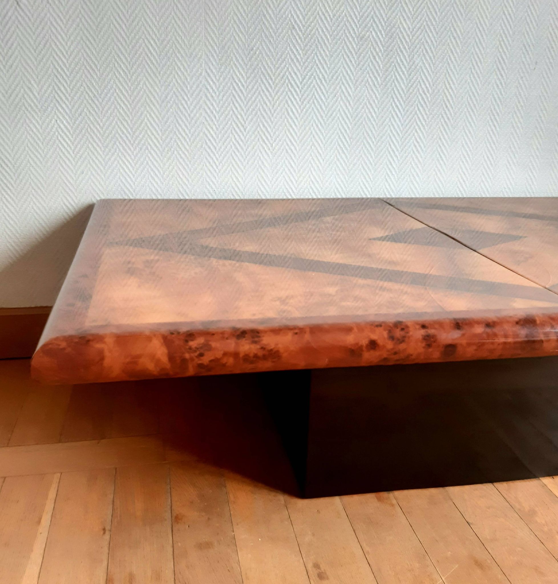 1970s Elm Burl Bar Coffee Table