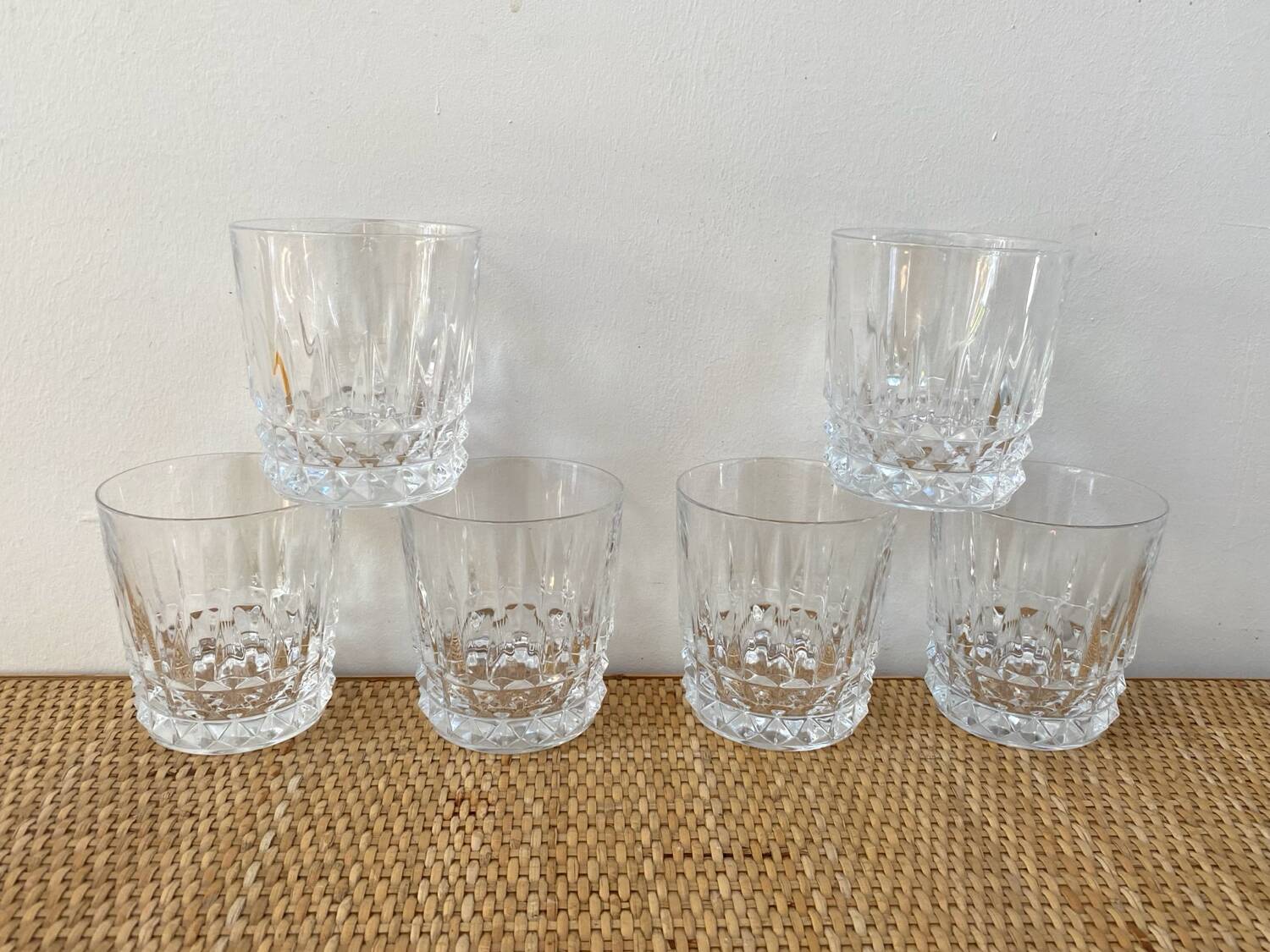 Set of 6 Arques crystal water or whisky glasses