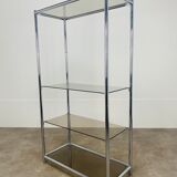 Shelf chrome and smoked glass 70s