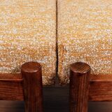 Scandinavian stool, yellow and white, Boho style