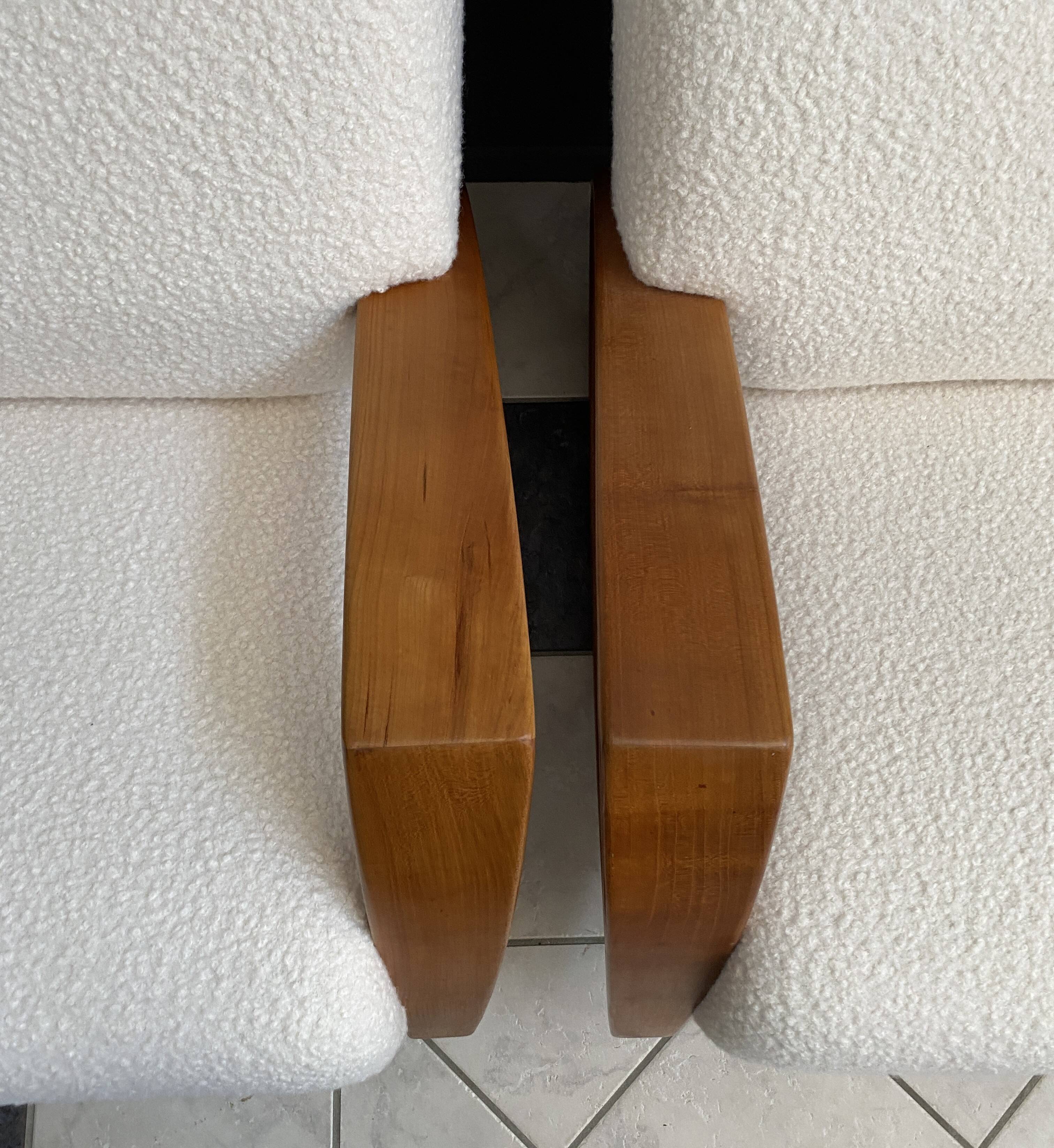 Pair of large rocking chairs reupholstered in White Boucle