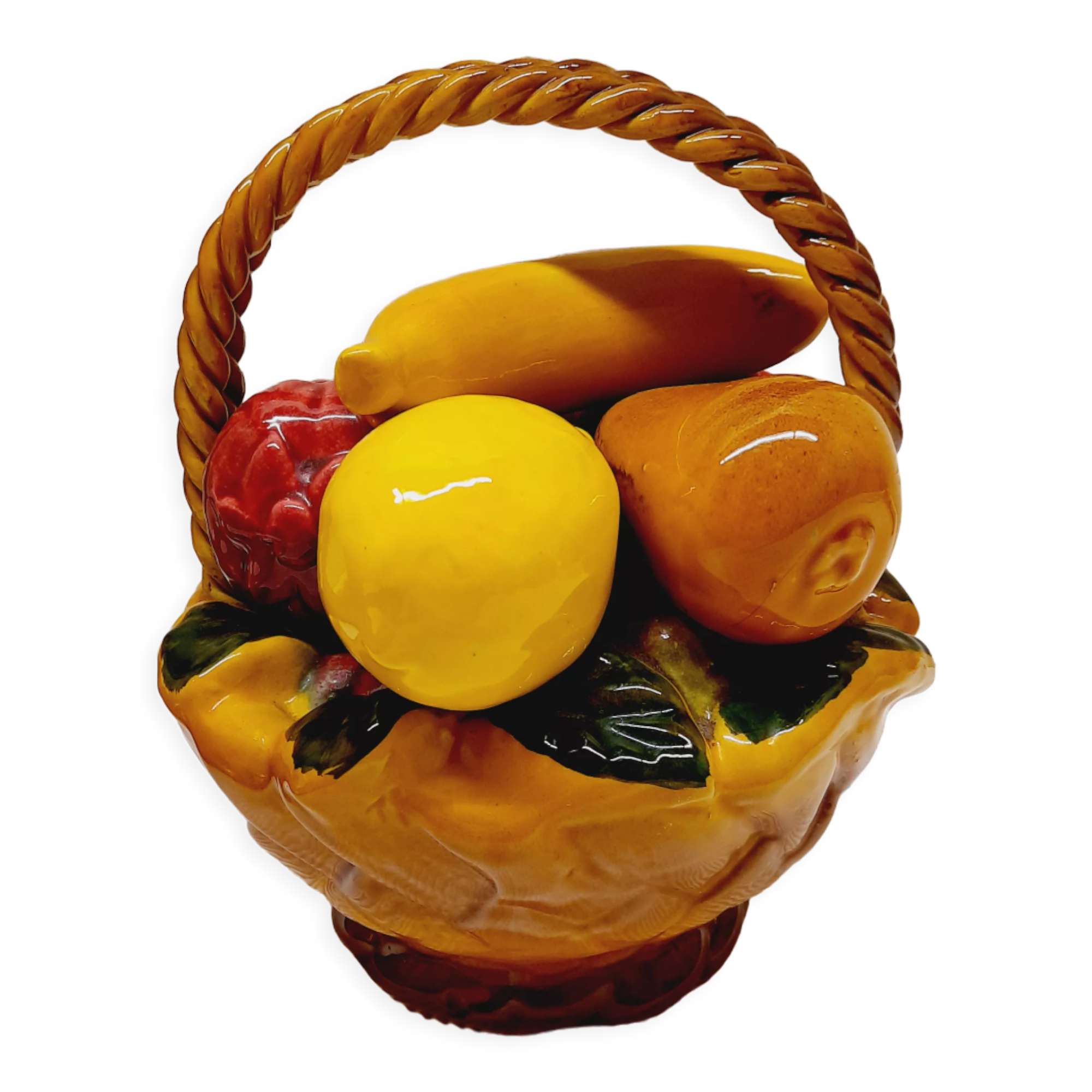 Corbeille de fruits en barbotine