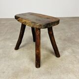 Solid wood brutalist farmhouse stool
