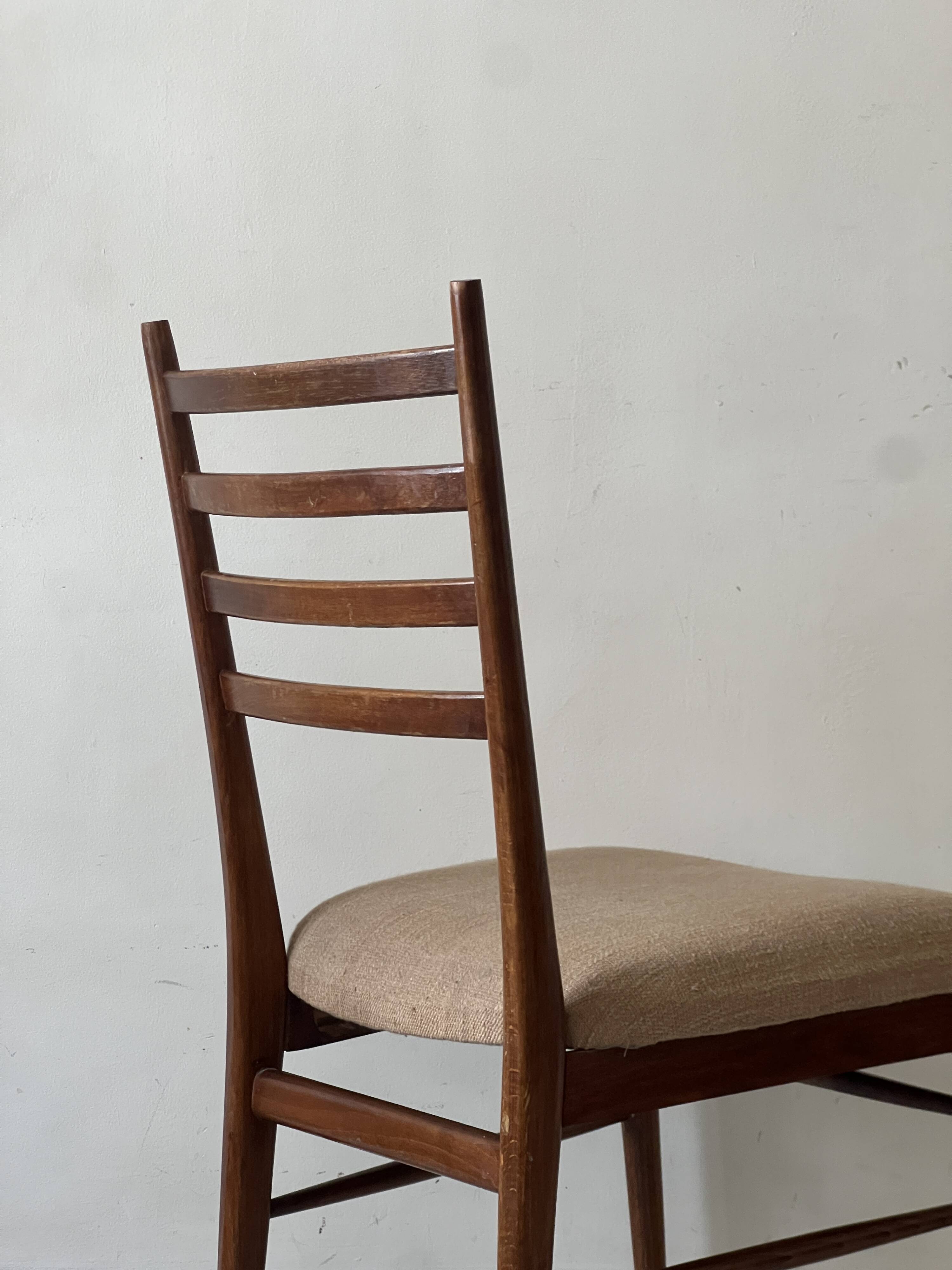 Wire wood chair in the style of Gio Ponti, Italy 1970.