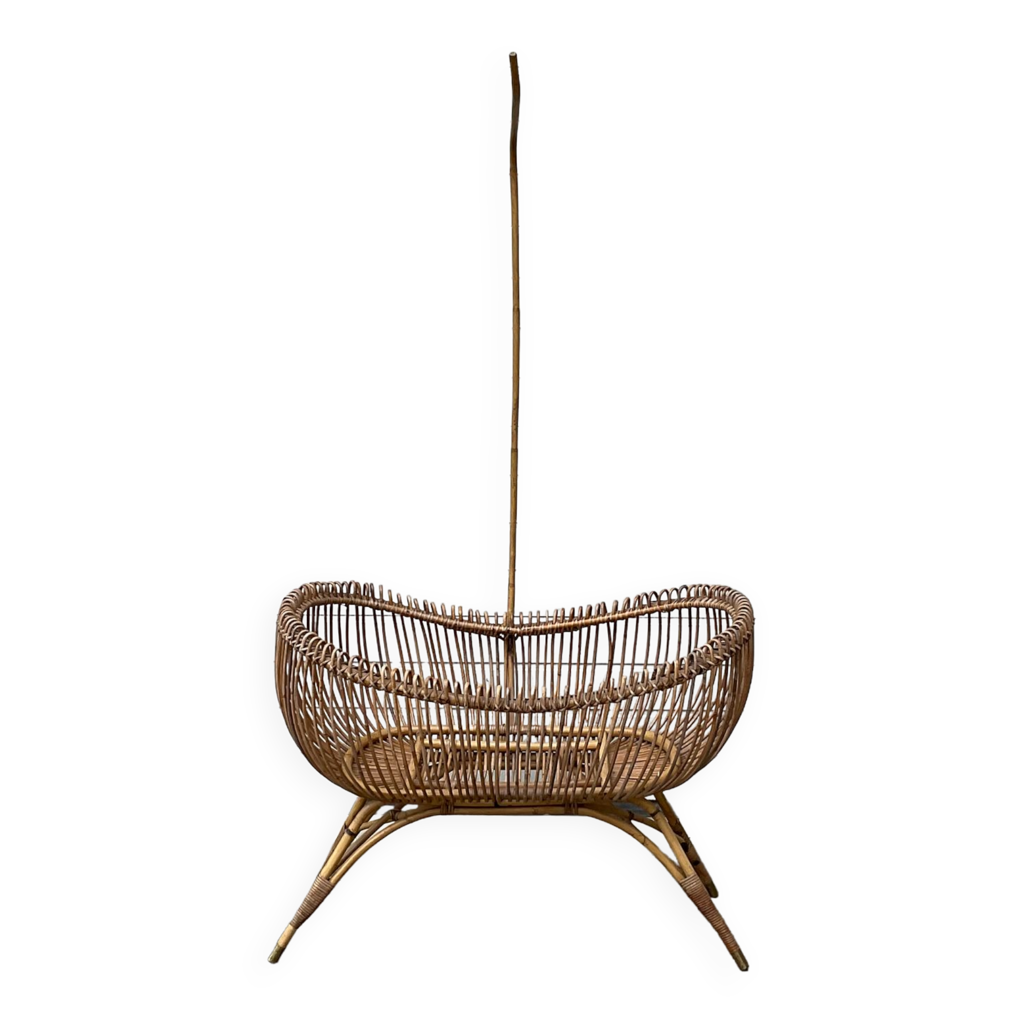 Vintage rattan cradle