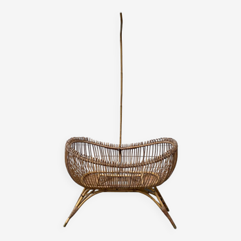 Vintage rattan cradle