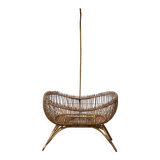 Vintage rattan cradle