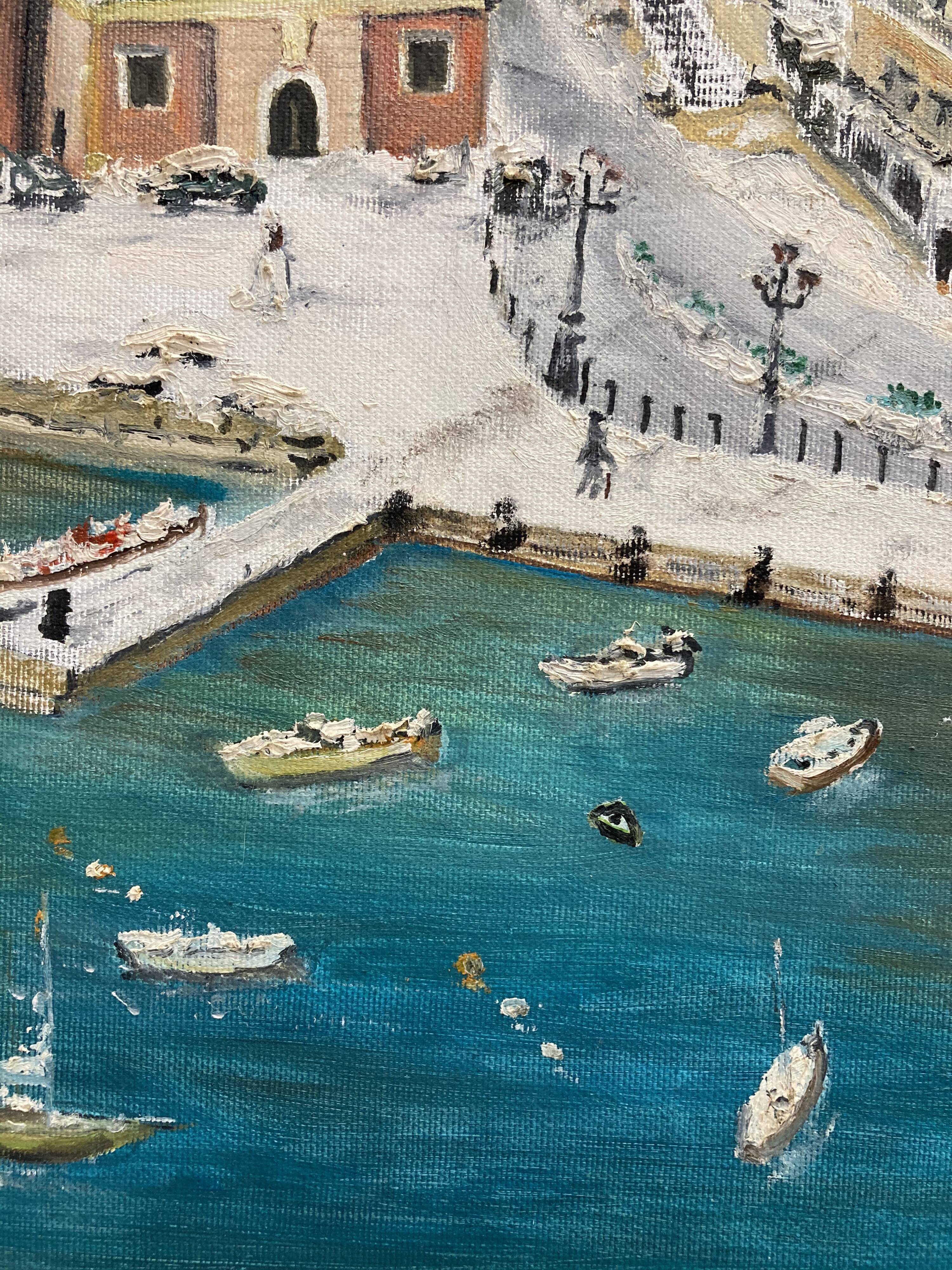 Painting on vintage canvas