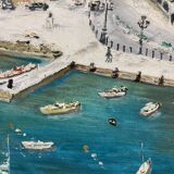 Painting on vintage canvas