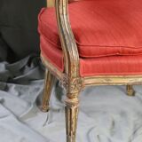 Louis XVI style cabriolet medallion armchair