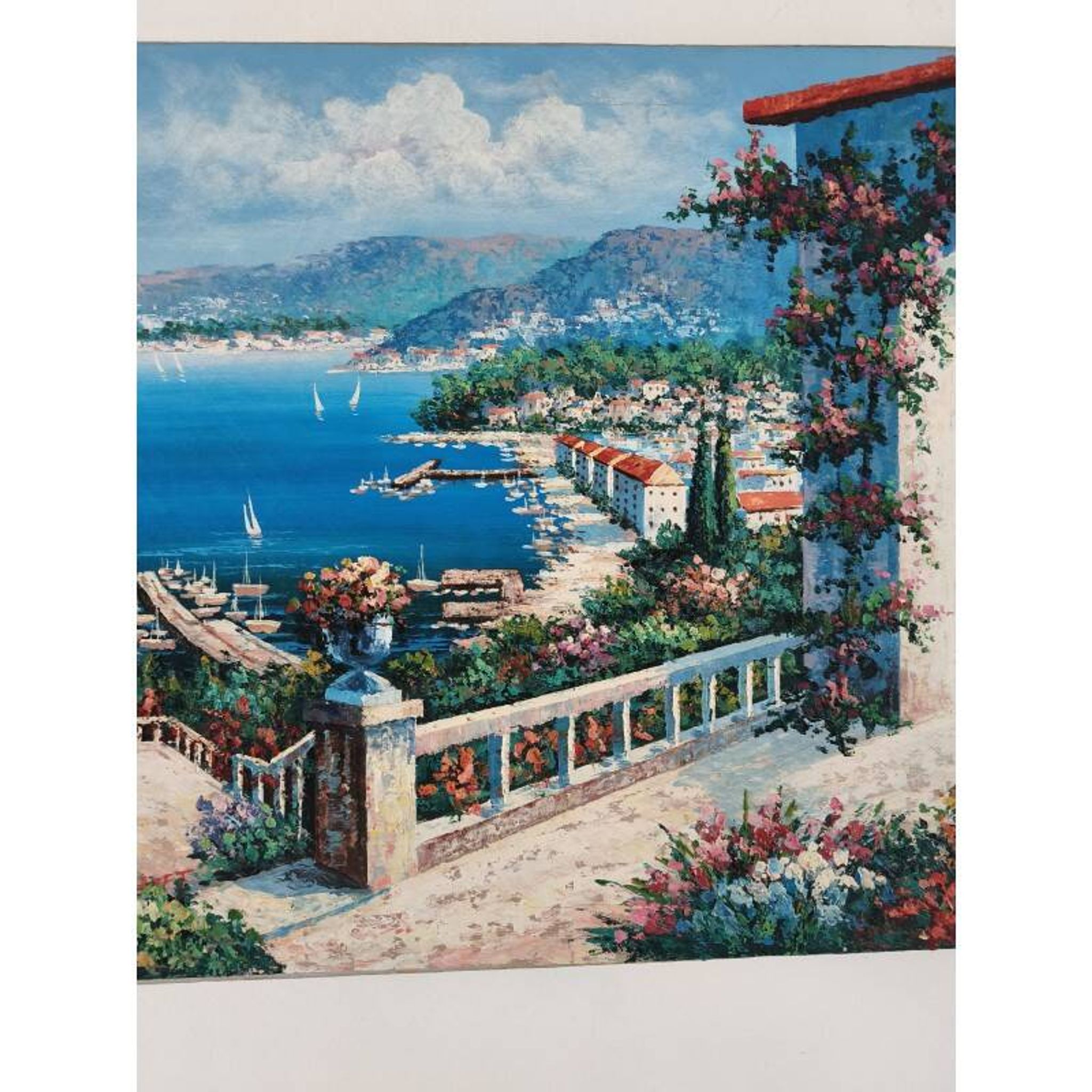 Tableau huile sur toile "Vue méditerranéenne"