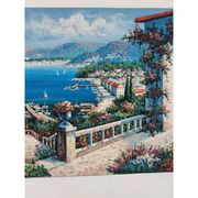 Tableau huile sur toile "Vue méditerranéenne"