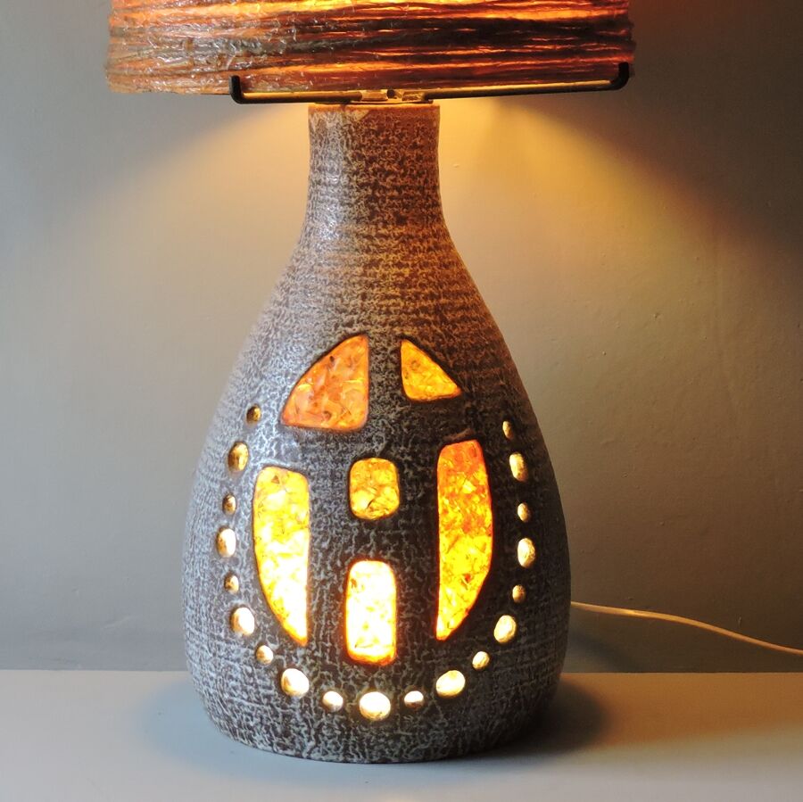 Lampe céramique Accolay années 70