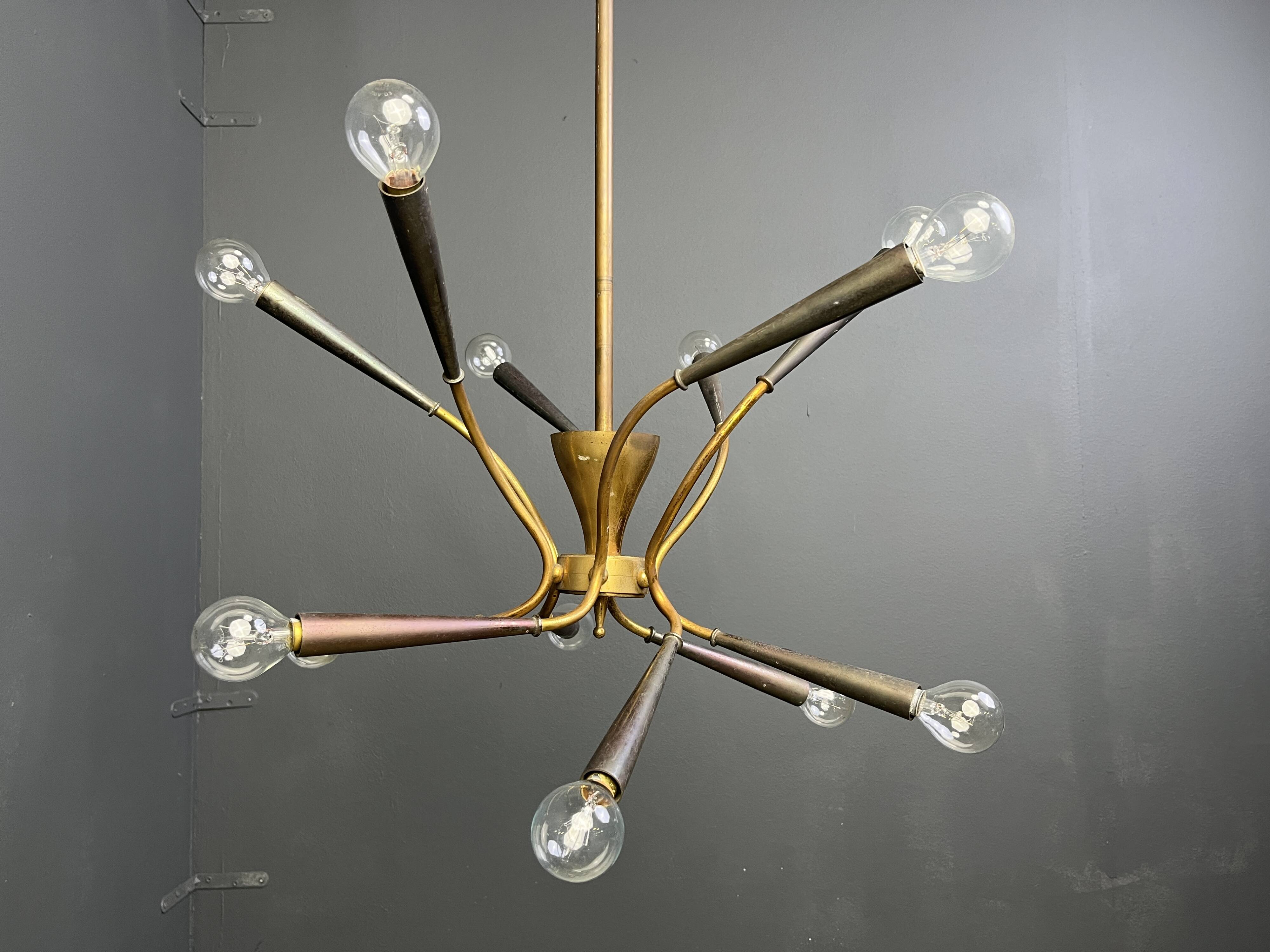 Mid-century Italian brass chandelier, 1960s