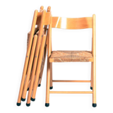 Vintage Italian straw folding chairs, set of 3
